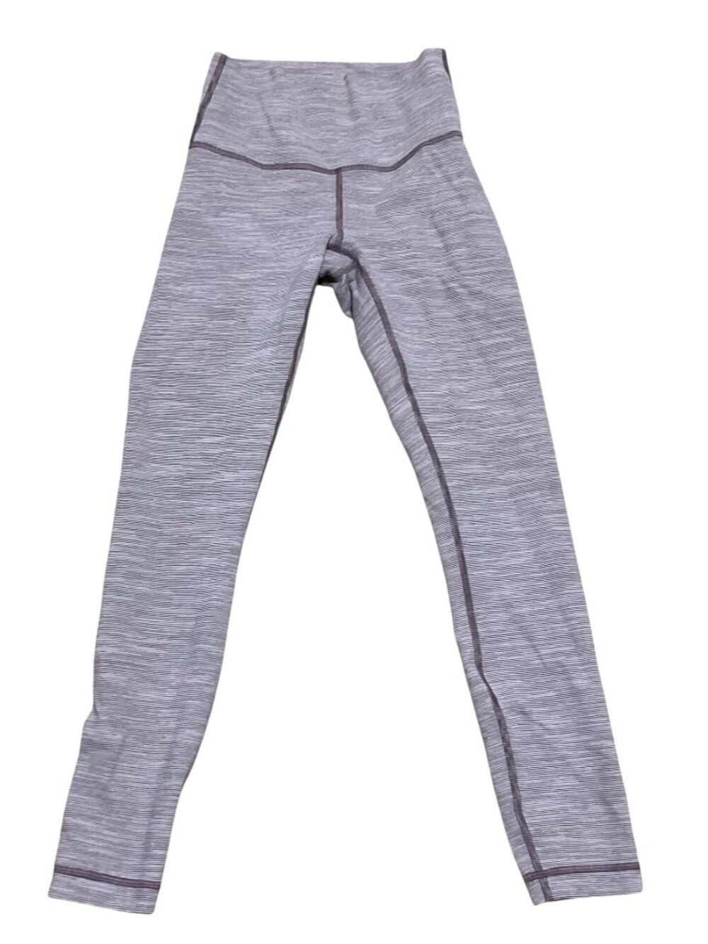 Lululemon Wunder Under High Rise Leggings Sz S Purple Gray Stripe Inner Pocket